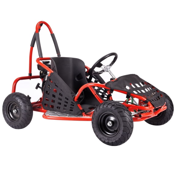 79CC 4 Stroke Gas Powered Ride On Go Kart, 1 Seat,Gas Gokart with 13" All-terrain Anti-skid Tires,Max Speed 20 Mph,Red