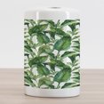 thumbnail image 2 of Plant Ceramic Toothbrush Holder, Equatorial Leaves in Hand Drawn Watercolor Style Art Botanical Petal Spring, Decorative Versatile Countertop for Bathroom, 4.5" X 2.7", Green Jade Green, 2 of 4
