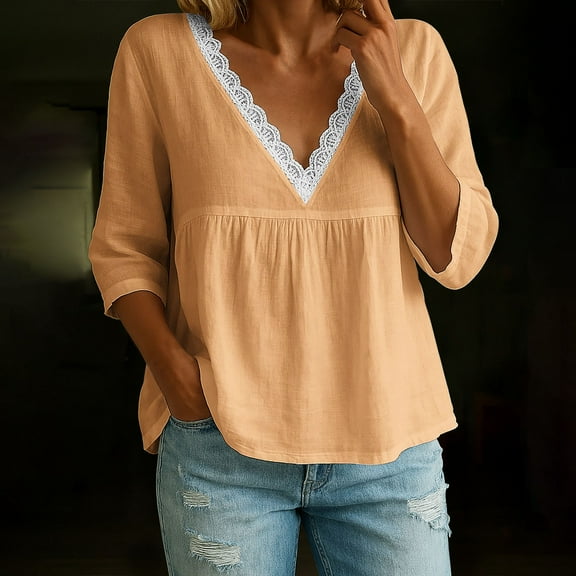 BLCHUNen Long Sleeve Shirts for Women V Neck Pullover Breathable Drying Home Workout Active Athletic Gym Elastic Casual Tops