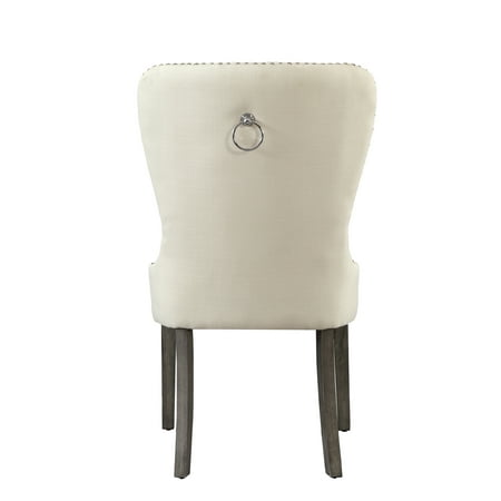 Inspired Home Gregor Linen Dining Chair, Grey Dining Chairs With Handles On Back