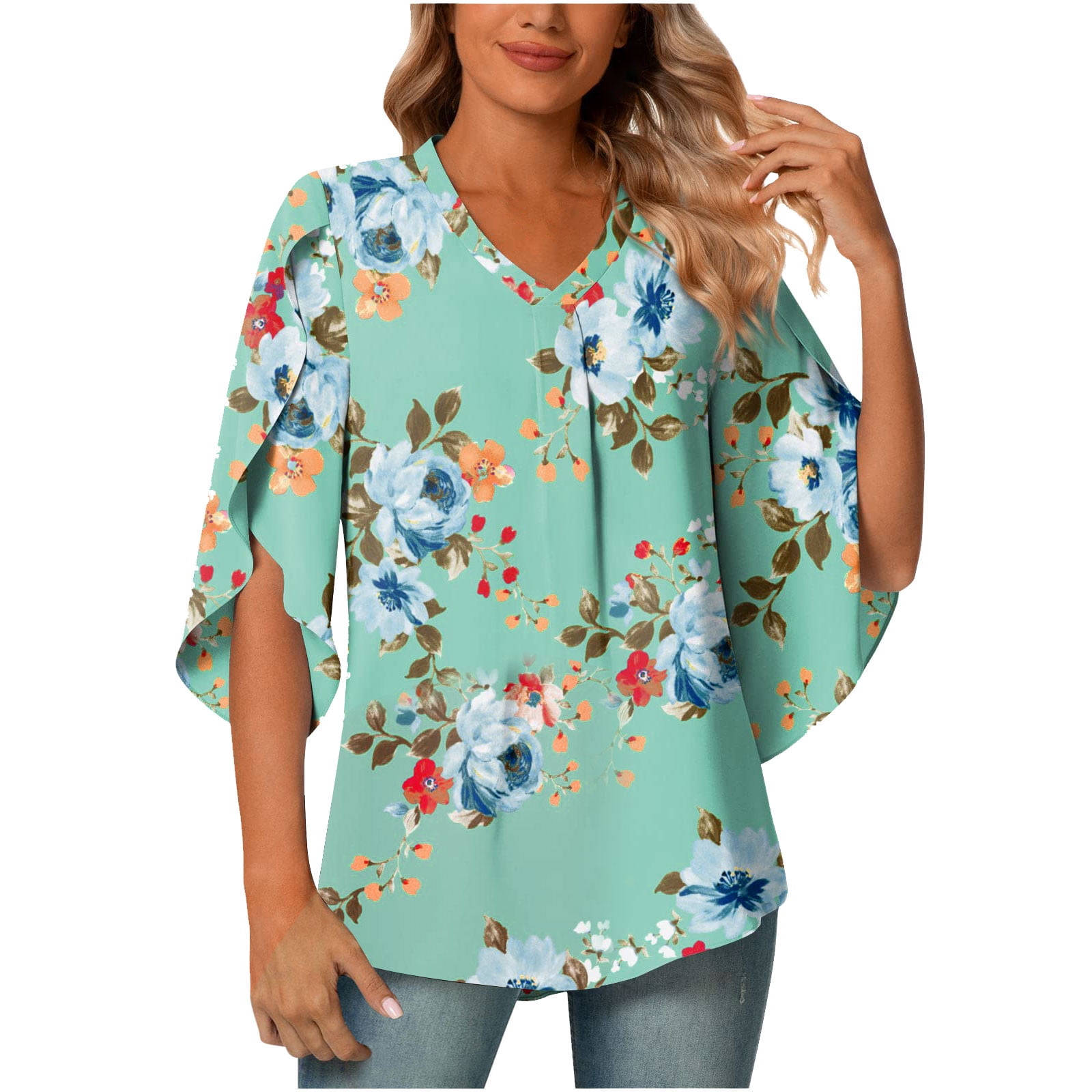 ZVAVZ Sexy Tops for Women Plus Size for Sex Womens Tops Hide Belly Womens Casual Vintage Graphic Printed T-shirt Short Sleeve Tops Oversized Loose Tunic V Neck T Shirts for Women Plus