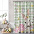 thumbnail image 6 of Shower Curtain for Bathroom Easter Watercolor Floral Bunny Waterproof Bath Curtains Shower Curtains with Hooks,Spring Flower Egg Green Lattice Bathroom Curtain Privacy Drapes for Bathtubs 72x72in, 6 of 9