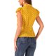 thumbnail image 3 of Blusa de mujer INSPIRE CHIC con lunares, cuello con lazo, mangas acampanadas, top para el trabajo XL amarillo, 3 of 5