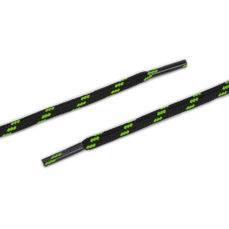 black and green shoelaces