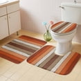 thumbnail image 2 of Burnt Orange Brown Bath Mat 3 Piece Bathroom Rug Set, Farmhouse Vintage Wooden Non Slip Bath Rug Contour Mat and Toilet Lid Cover, Absorbent Shower Mats Soft Bath Rugs and Mats Sets, 2 of 8