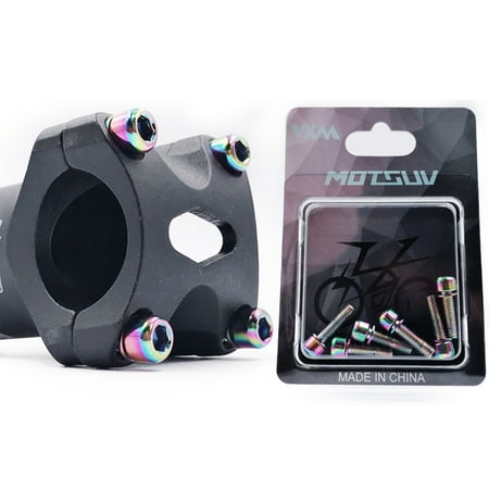 

Bbotykg 6pcs MTB Stem Bolts M5x18mm Allen Head Stem Screws w/ Washer (Multicolor)