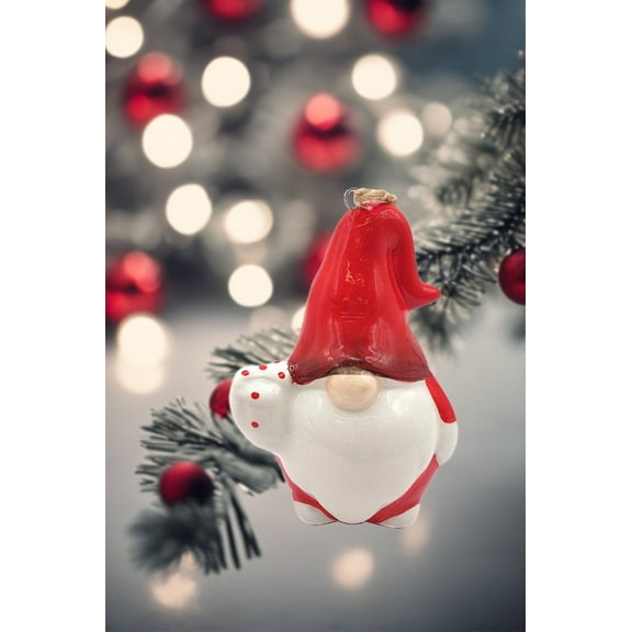 Christmas Ceramic Ornament - Gnome by Wizardi F07N7-22