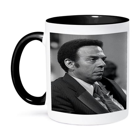 3dRose, Black n White Photo Portrait Of Andrew Young.jpg, 11oz Two-Tone Black Mug