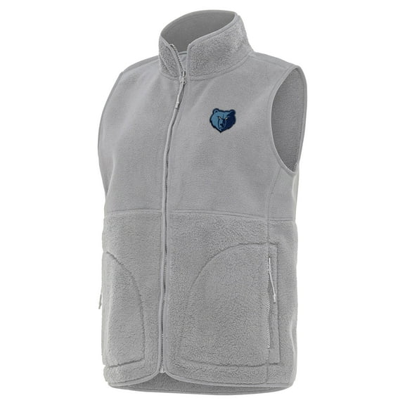Women's Antigua  Gray Memphis Grizzlies Nostalgic Full-Zip Vest
