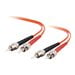 Go 10' Fiber Optic - C2G 3m ST-ST 62.5/125 OM1 Duplex Multimode PVC Fiber Optic Cable - Orange - patch cable - 10 ft - orange