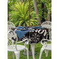 thumbnail image 2 of Outdoor Tablecloth with Umbrella Hole and Zipper, Christmas Snowflakes Round Table Cloth 60 Inch Waterproof Tablecloth, Winter Xmas Flower Textured Black Picnic Table Cover for Patio Camping, 2 of 7