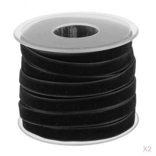2 20 Yardas Cintas de para Decoración de Cinturones, Scrapbooking, Proyectos de Manualidades Negro