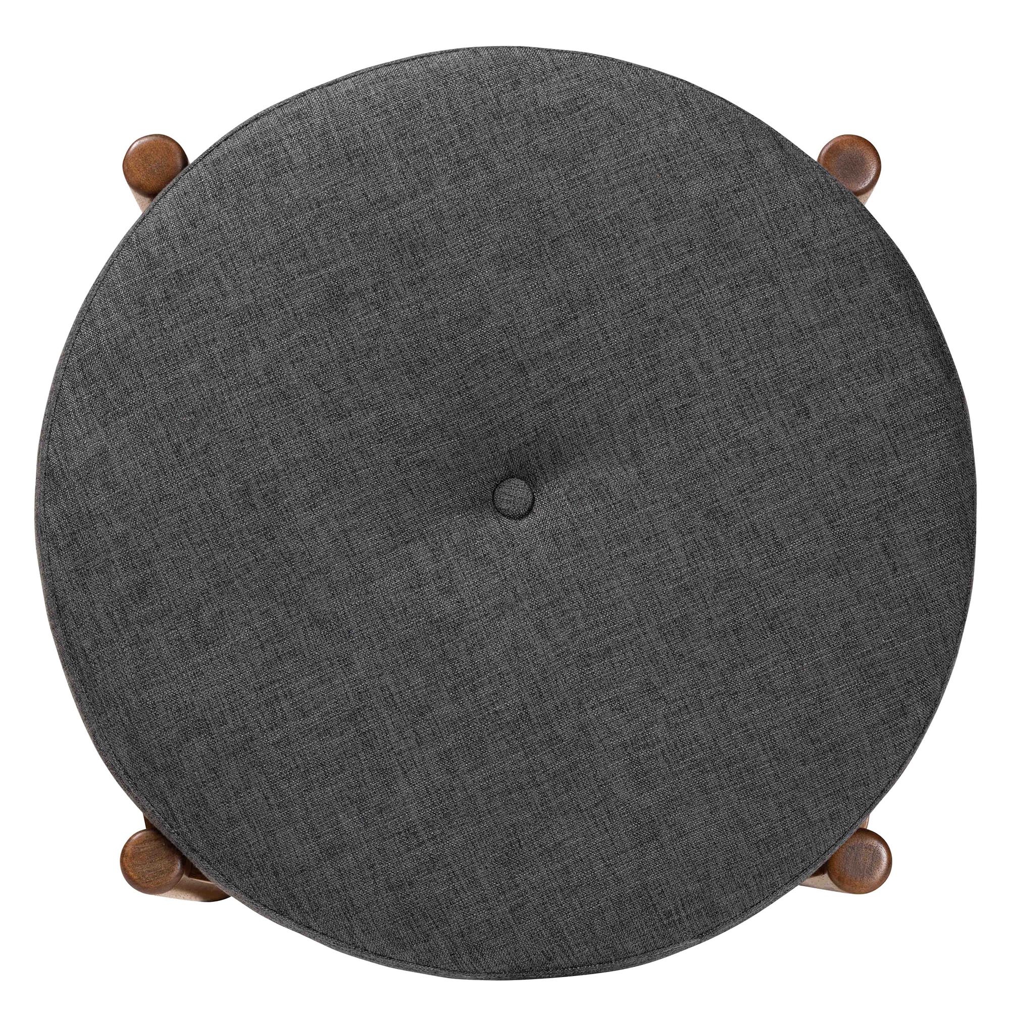 Baxton Studio Iliana Japandi Dark Grey Fabric and Walnut Brown Finished Wood Ottoman Footstool