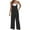 Black, variant on IROINNID Sleeveless Jumpsuit For Women Full-Length Fashion Casual Sold Shoulder Button Suspender Jumpsuits Wide Pocket Leg Pant Jumpsuit