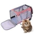 thumbnail image 1 of Pink Foldable Pet Carrier Bag with Breathable Mesh - Adjustable Shoulder Strap & Handles, Car Seat Compatible, 33lb Max Load, Polyester Material (P0210064#), 1 of 7