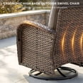 thumbnail image 6 of Gymojoy Luxury 5 Pieces Patio Furniture Set Wicker Outdoor High Back Swivel Rocker Glider Chairs Set of 2 with 2 Ottomans, Side Table and 6 Inch Cushions, 6 of 10
