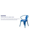 thumbnail image 4 of Flash Furniture Commercial Grade Blue Metal Indoor-Outdoor Chair with Arms, 4 of 12
