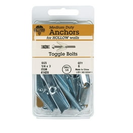 Hillman 1/4 inch in. D X 1/4 in. L Round Zinc-Plated Steel Toggle Wing 100 pk Hillman 1/4 inch in. D X 1/4 in. L Round Zinc-Plated Steel Toggle Wing 100 pk