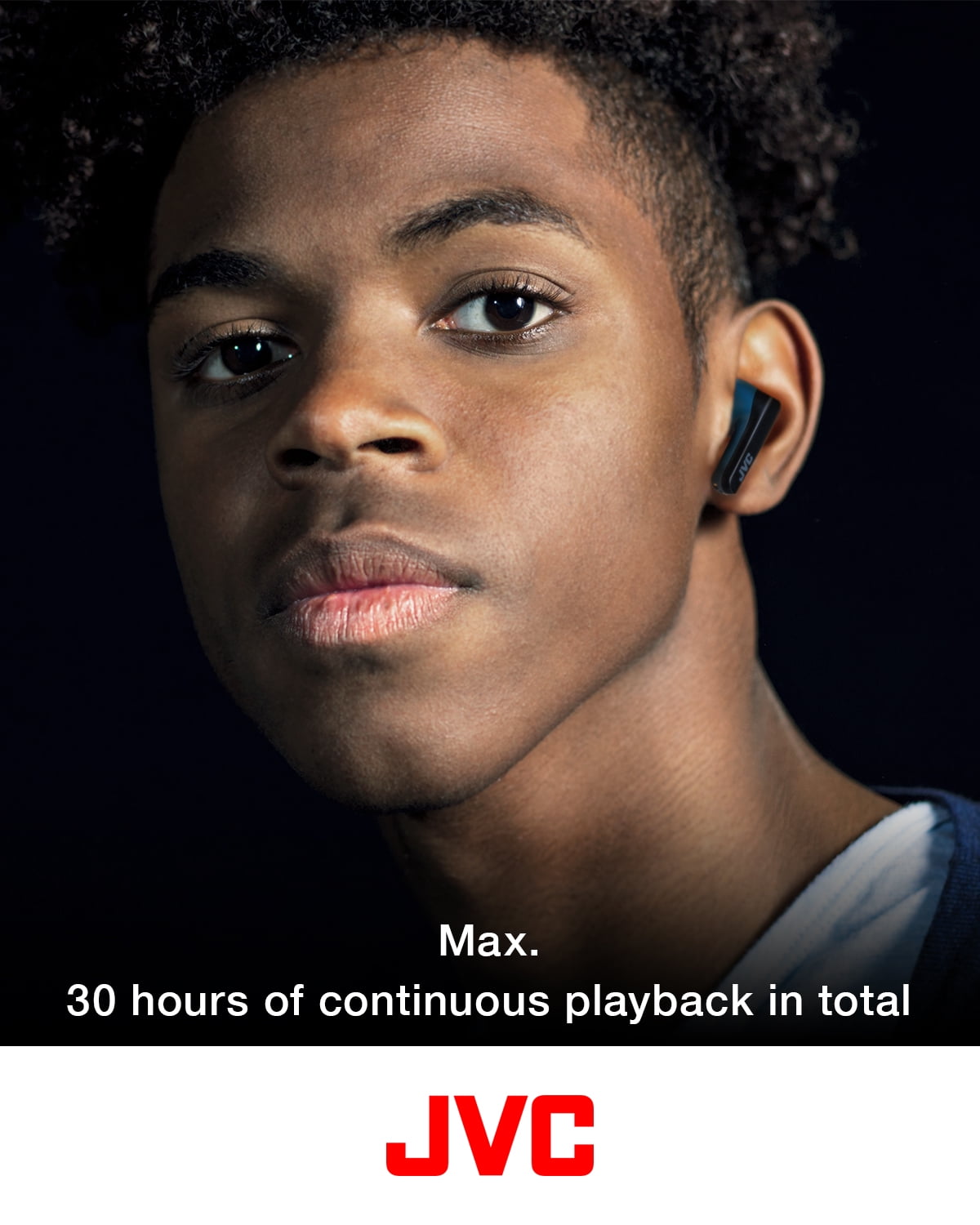 JVC RIPTIDZ True Wireless Headphones with Touch Sensor Operation, Single Ear use, IPX5, Bluetooth 5.1, Long Battery Life (up to 30 Hours) - HAA9TA (Blue), Small