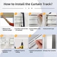 thumbnail image 6 of Double Curtain Track Ceiling Mount, Silent Aluminum Track Curtain Rail, Heavy-Duty Double Row Ceiling Curtain Tracks Rod Sliding Rails for Curtains, Room Divider for Living Room Bedroom (8FT), 6 of 7