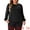 Black, variant on DARING DIVA Women's Plus Crew Neck Pleated Blouse 1X Burgundy