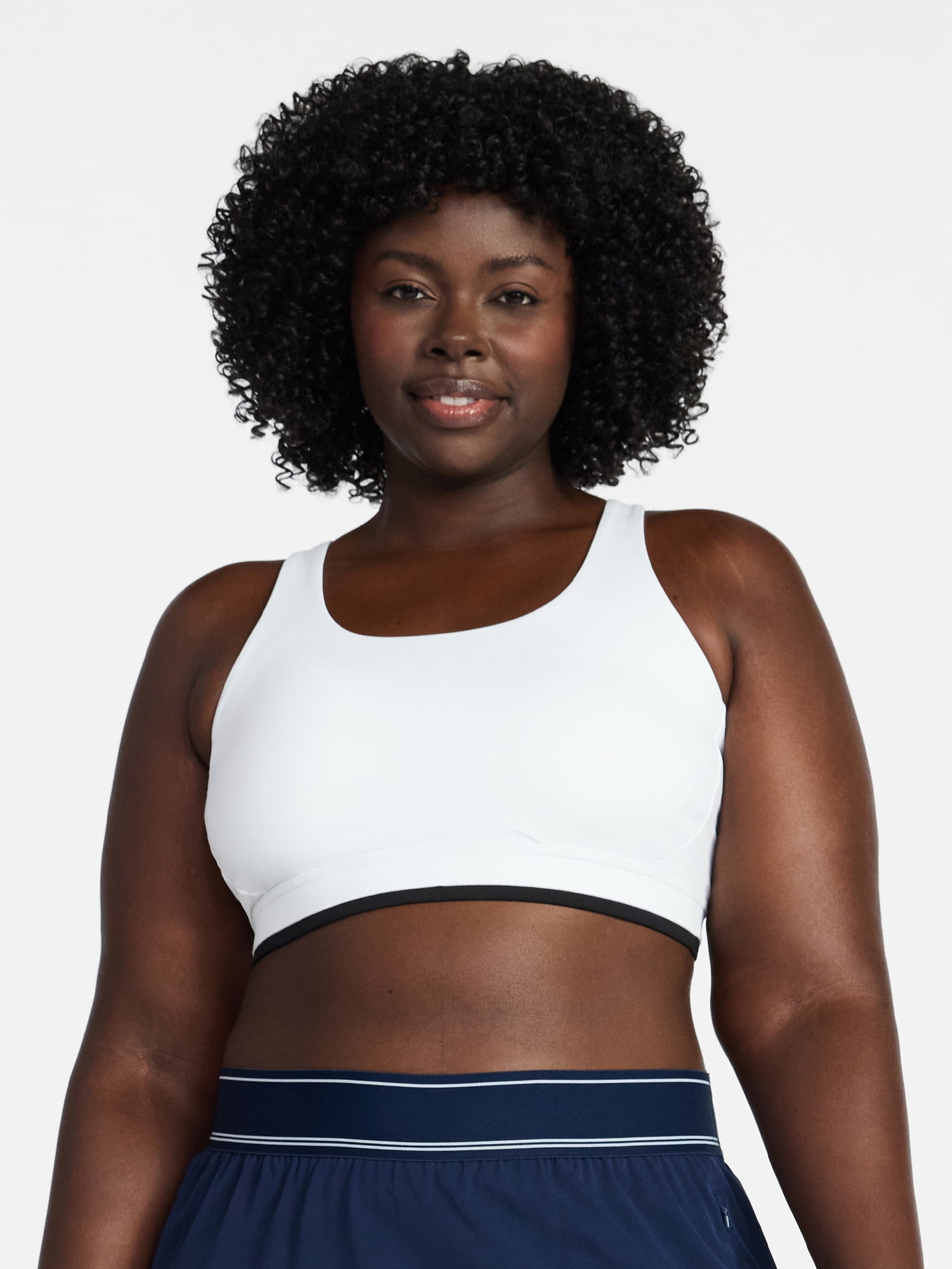 Avia Women's Medium Support Open Back and Contrast Tipping Sports Bra, XS-XXXL
