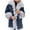 White, variant on Jean Jacket for Women Plus Size Fall Women's Winter Fashion Large CollarCWarm Long Denim Jacket Cotton Jacket,Black XXL