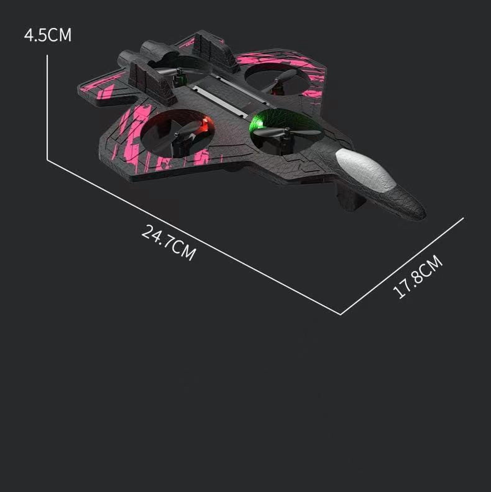 Coollooc Rc Stunt Fighter Jet Toy for Adults, Remote Control Jet with Lights, 360° Flip Stunt Rc Plane Toy, Easy Fly Fighter Aircraft Gift(Pink)