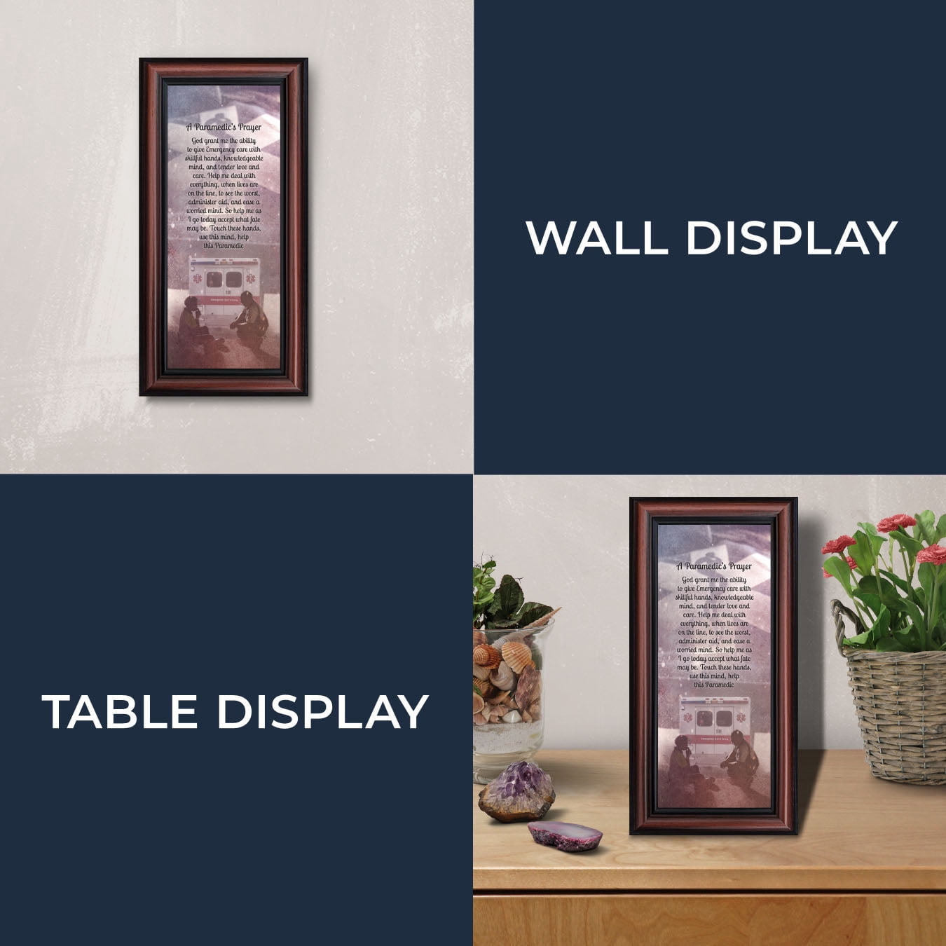 Prayer for the Paramedic Framed Poem, First Responders Gift, EMS, EMT, Gift for a Paramedic and Emergency Services Personnel, 6422W