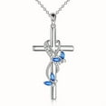 thumbnail image 2 of Sdmnsg-T Cross Necklace Sterling Silver Cross Pendant Necklace Religious Gifts for Women Men, 2 of 6