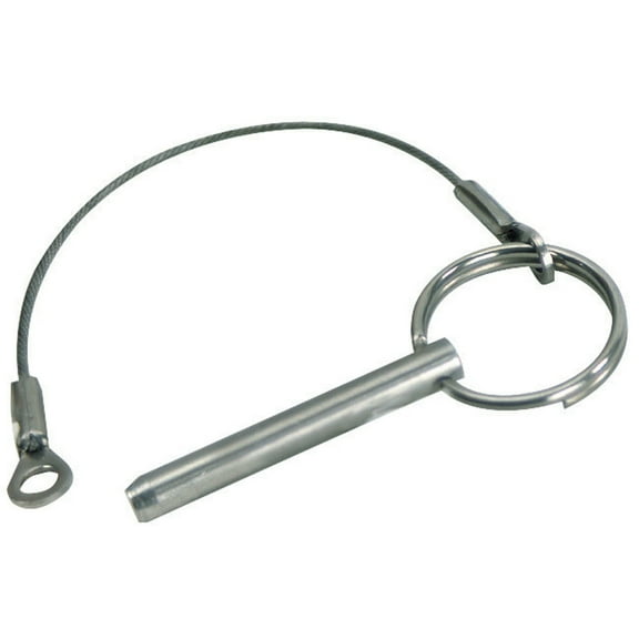 Whitecap S-1019C Stainless Steel Quick Release Pin with Lanyard, Retractable Ball and Flip Tab - 1/4" x 1-5/8"