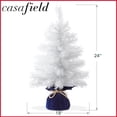 thumbnail image 7 of 2FT Pre-Lit Artificial Mini Christmas Tree, White Tabletop Tree with White Lights and Velvet Bag, 7 of 7