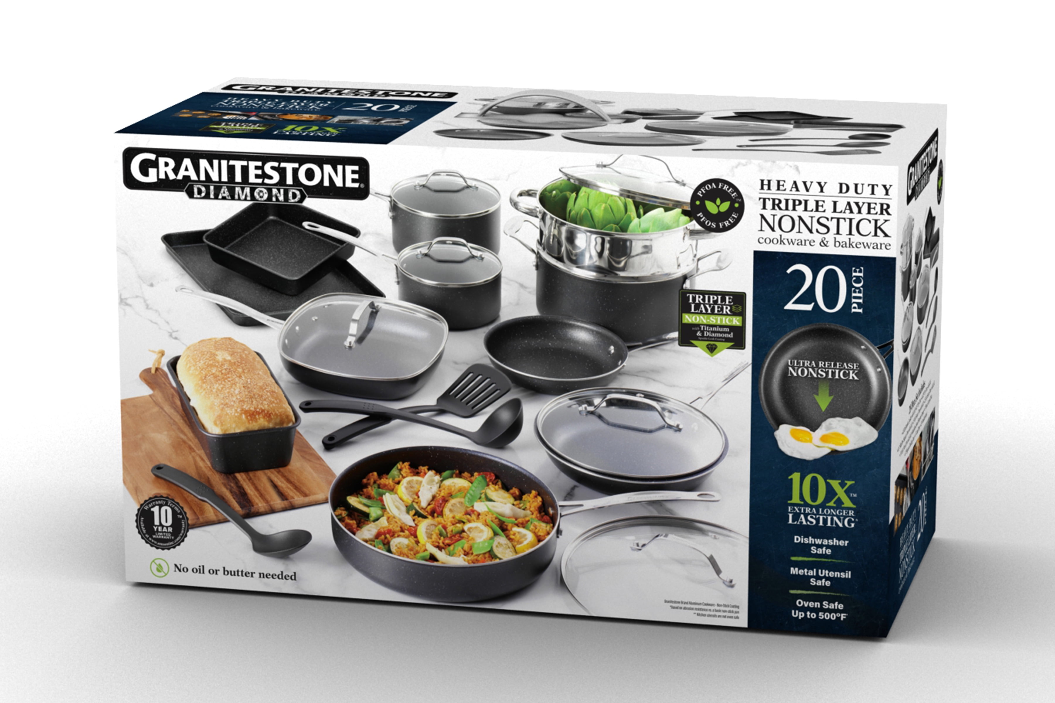 Granitestone 20 Piece Nonstick Cookware and Bakeware Set