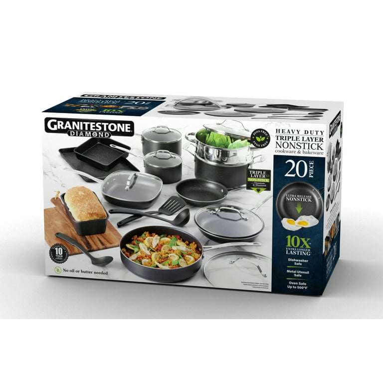 Granite Stone Pots and Pans Set 20 Piece Complete Cookware
