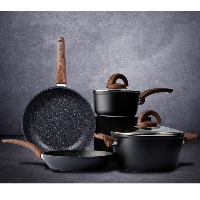 Juego de utensilios de cocina Vkoocy, antiadherente, cerámica de inducción, 6 piezas