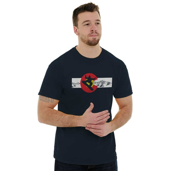 Colorado C Flag CO Snowboard Souvenir Plus Size Crewneck Graphic Tee Shirt Brisco Brands 2X