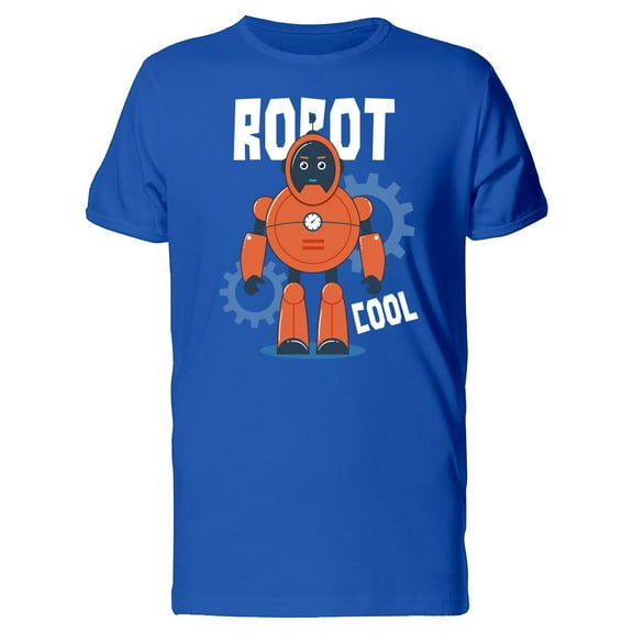 Orange Robot With Gears Tee Men's -Image by Shutterstock
