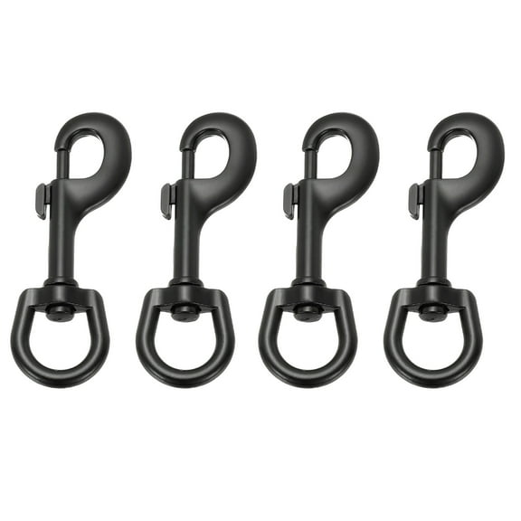 Uxcell 4 Pcs Flag Swivel Snap Clips, 4.1 Inch Heavy Duty Alloy Flag Pole Snaps Hooks, Black