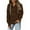 Coffee, variant on Women's Reversible Fleece Hoodie Jacket - Soft Double-Sided Winter Coat with Button Collar for Everyday Comfort