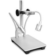 Jiusion Updated with 2 Lamps Aluminum Alloy Universal Adjustable Professional Base Stand Holder Desktop Support Bracket