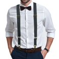 thumbnail image 7 of Buyless Fashion Trucker 2 Pack Suspenders for Men - 48" Elastic Adjustable Straps 1 1/4" - X Back Utility Braces - 5150-2-Gray, 7 of 7