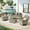 Dark Gray, variant on Ovios 6 Pieces Patio Furniture Set with Swivel Rocking Chair All-Weather Wicker Outdoor Conversation Sectional Set with Solar Lamps Coffee Table