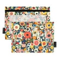 thumbnail image 2 of 2 Pack Pencil Pouch for 3 Ring Binder Smooth Zipper Folders with Pockets Clear Window Pencil Case Abstract Colorful Small Flowers, 2 of 6