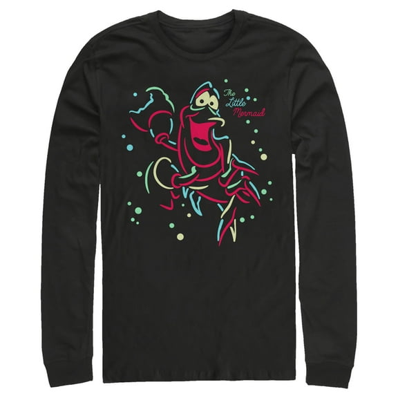Men's The Little Mermaid Neon Sebastian  Long Sleeve Shirt