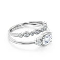 thumbnail image 2 of Gorgeous Art nouvea 1.90 Carat Oval Cut Diamond Moissanite Affordable Engagement Ring, Dainty Moissanite Wedding Ring, Bridal Rings Set in 925 Sterling Silver With 18k White Gold Plating Gift For Her, 2 of 3