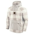thumbnail image 2 of Men's Fanatics Gray Cleveland Browns Elements Plaid Polar Fleece Quarter-Zip Hoodie, 2 of 4