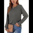 thumbnail image 2 of Sudadera Informal de Cuello Redondo para Mujer, Larga, Corte Holgado, Cuello Alto, Forro Cómodo, Prendas de Moda para Otoño. Gris XL, 2 of 8