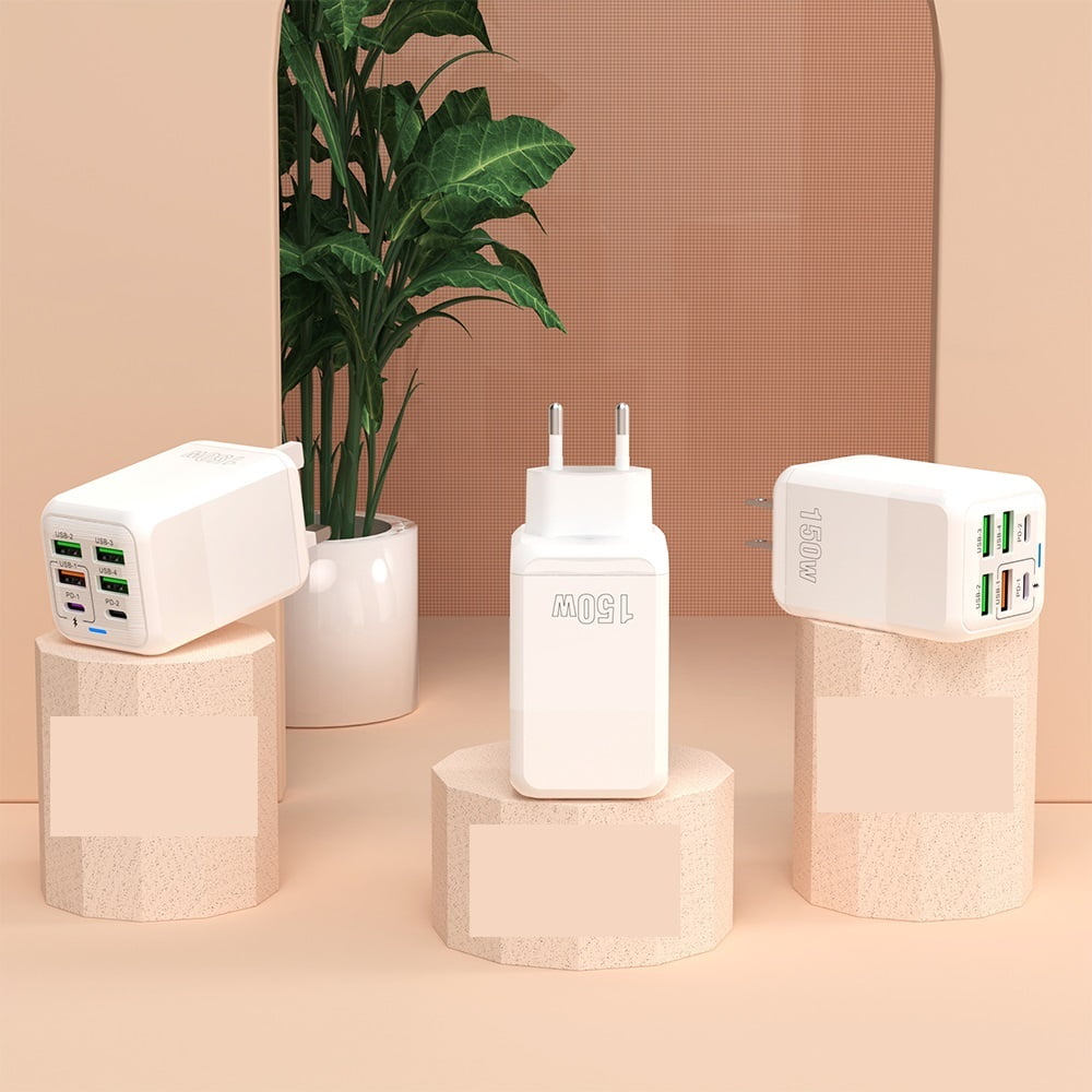 150W 6 Ports Pd QC 4.0 Usb C Fast Charger Wall Adapter Super Fast Charging
