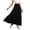 Black, variant on Qiopertar Women Casual Elastic Waist Ruffled Ankle Length Skirt Solid Color Midi Skirt Fashion Boho A-Line Skirts for Spring Summer Vacation Beach Party, White S