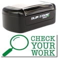thumbnail image 1 of Slim Pre-Inked Check Your Work Stamp, Slim 1444, Ultra Slim Design, Impression Size 1/2" by 1-3/4", Up to 25,000 Impressions - Green Ink, 1 of 10
